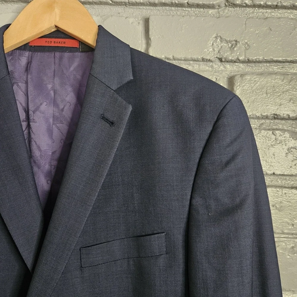 Ted Baker London Mens Blazer 40R No Ordinary Joe Blue Wool Sport Coat Jacket‎
